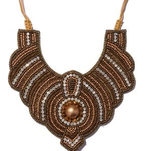 Brown/White Beaded Necklace